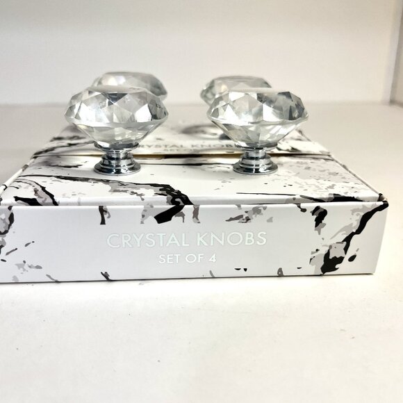 Crystal Knobs * Isaac Jacobs * Gorgeous Glass on Silver - Picture 5 of 6